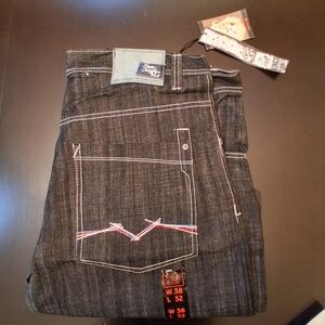 5ive Jungle & Company Black Denim Jeans Size 38" Waist X 32" Length